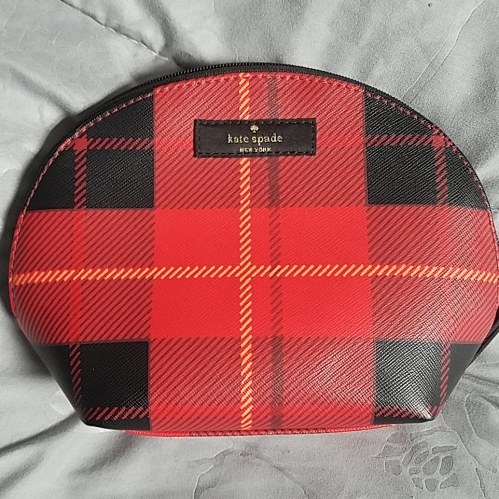 Kate Spade Medium Dome Cosmetic Bag Plaid